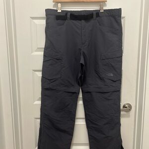The North Face Men's Charcoal Cargo Pants Convert to Shorts 40"
